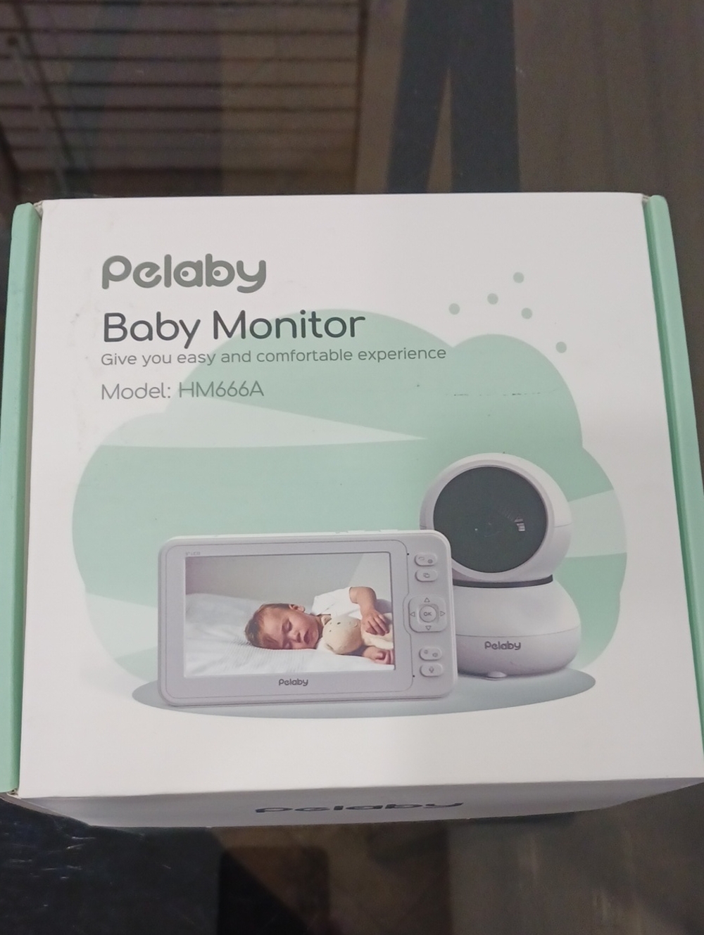 NIB Pelaby Baby Monitor in White and Mint